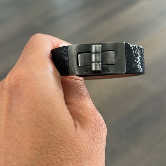 Chanel Snakeskin Leather Bracelet - Picture 6 of 6